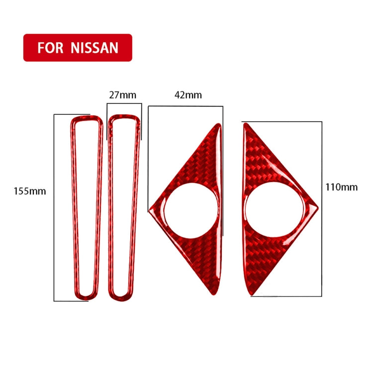 4 PCS / Set Carbon Fiber Car Door Horn + Window Air Outlet Decorative Sticker for Nissan GTR R35 2008-2016, Left and Right Driving Universal, Door Horn + Window Air Outlet