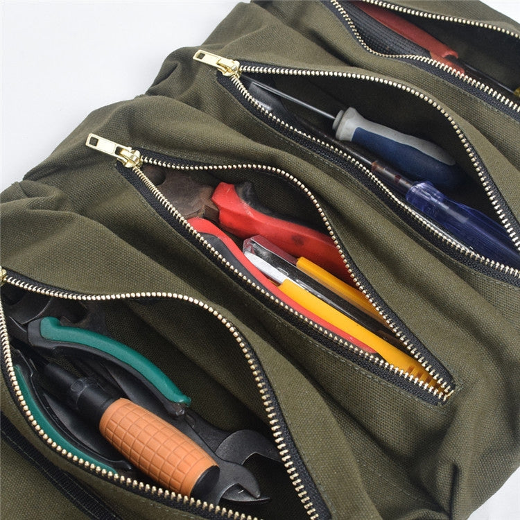 Car Auto Multi-function Canvas Storage Bag Portable Tool Bag Hanging Pocket Bag, Multi-function Army Green, Multi-function Khaki
