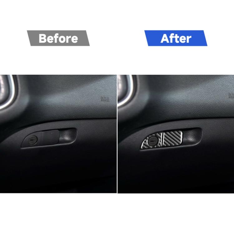 Carbon Fiber Car Co-pilot Storage Handle Decorative Sticker for Dodge Challenger 2015 to Now, Left Driving, Co-pilot Storage Handle