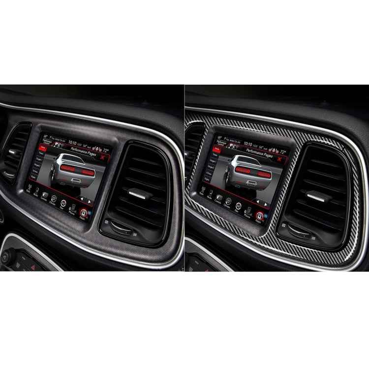 Carbon Fiber Car Central Control Instrument Large Panel Decorative Sticker for Dodge Challenger 2015 to Now, Left Driving
