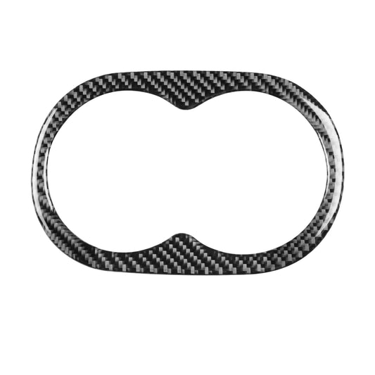 Carbon Fiber Car Rear Handrail Cup Holder Decorative Sticker for Dodge Challenger 2015 to Now, Left Driving, Rear Handrail Cup Holder