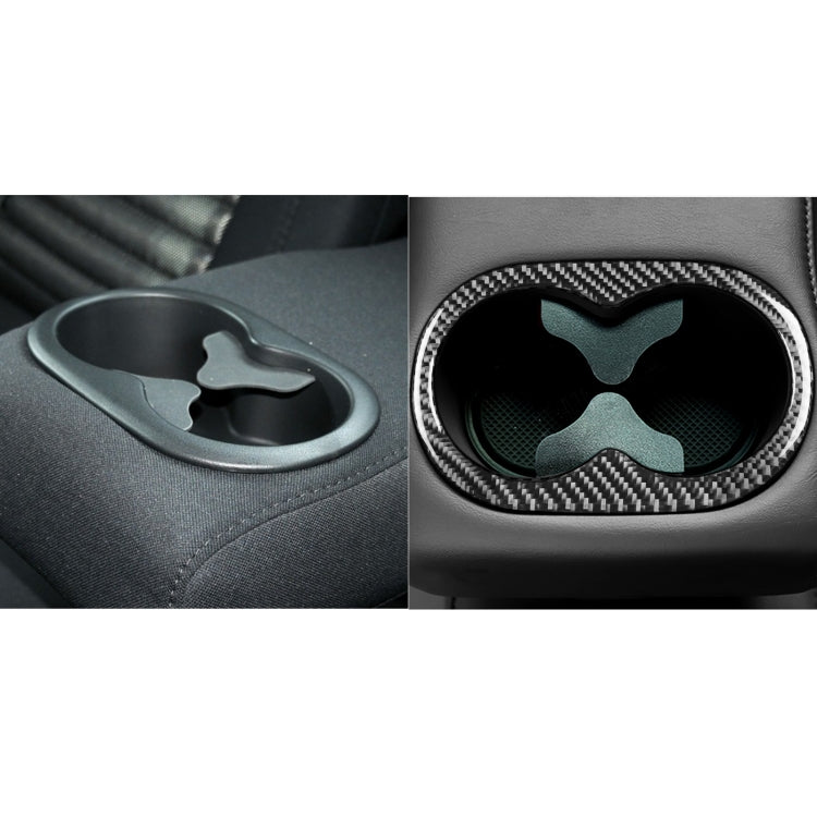 Carbon Fiber Car Rear Handrail Cup Holder Decorative Sticker for Dodge Challenger 2015 to Now, Left Driving, Rear Handrail Cup Holder
