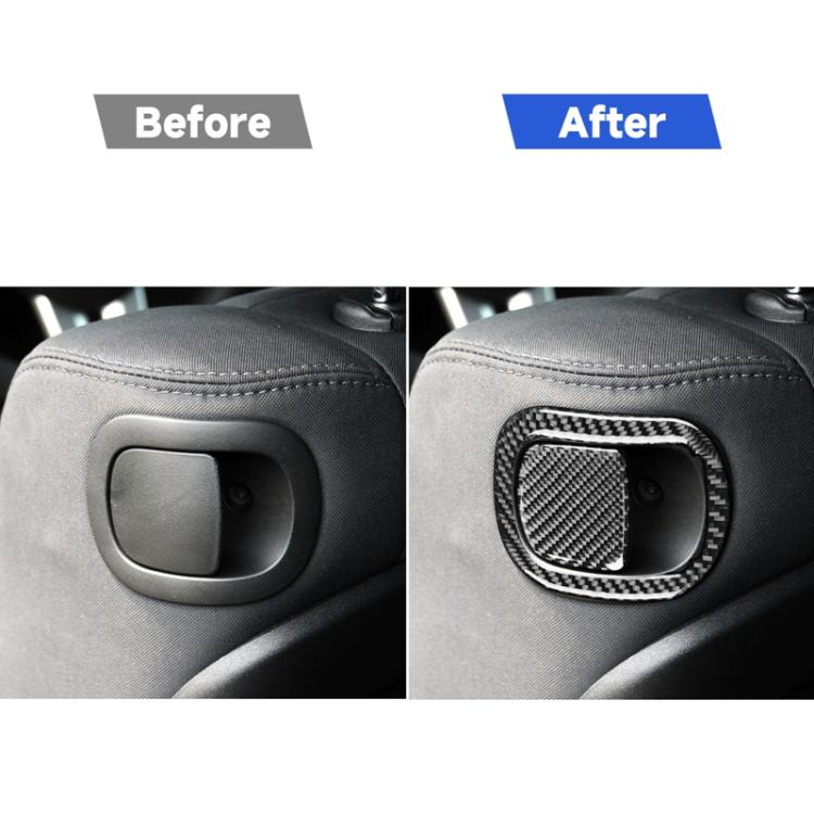 4 PCS / Set Carbon Fiber Car Seat Back Decorative Sticker for Dodge Challenger 2015 to Now, Left Driving, Seat Back