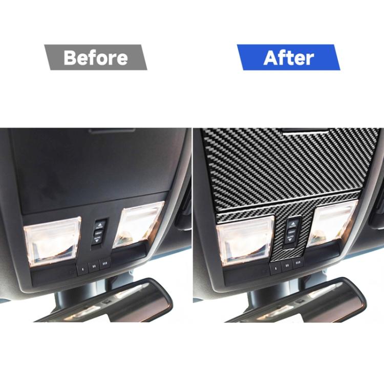 2 PCS / Set Carbon Fiber Car Reading Light Panel Decorative Sticker for Dodge Challenger 2015 to Now, Left Driving, Reading Light Panel