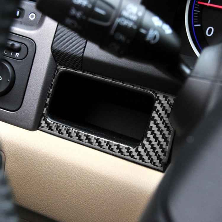 2 PCS / Set Carbon Fiber Car Central Control Card Box Panel Decorative Sticker for Honda CRV 2007-2011,Left Drive