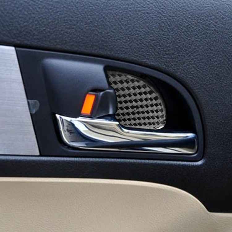4 PCS / Set Carbon Fiber Car Inner Door Bowl Patch Decorative Sticker for Honda CRV 2007-2011,Left and Right Drive Universal