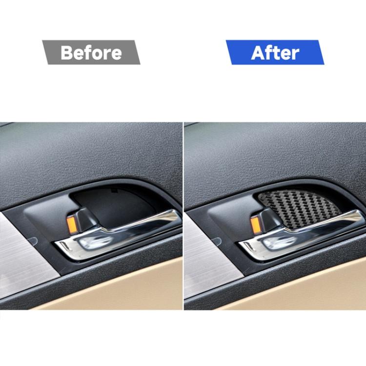 4 PCS / Set Carbon Fiber Car Inner Door Bowl Patch Decorative Sticker for Honda CRV 2007-2011,Left and Right Drive Universal, Inner Door Bowl Patch