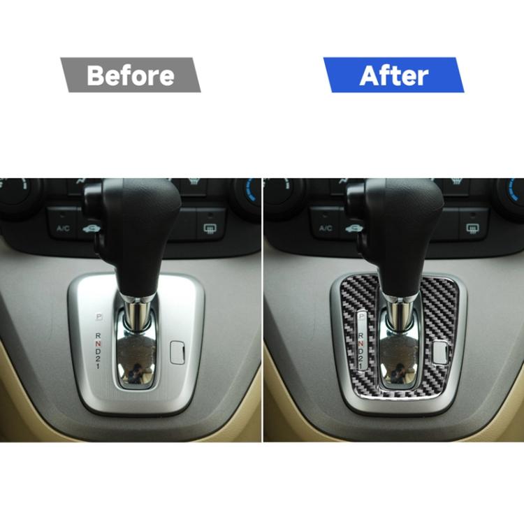 Carbon Fiber Car Gear Indicator Frame Decorative Sticker for Honda CRV 2007-2011,Left Drive, Gear Indicator Frame,Left Drive