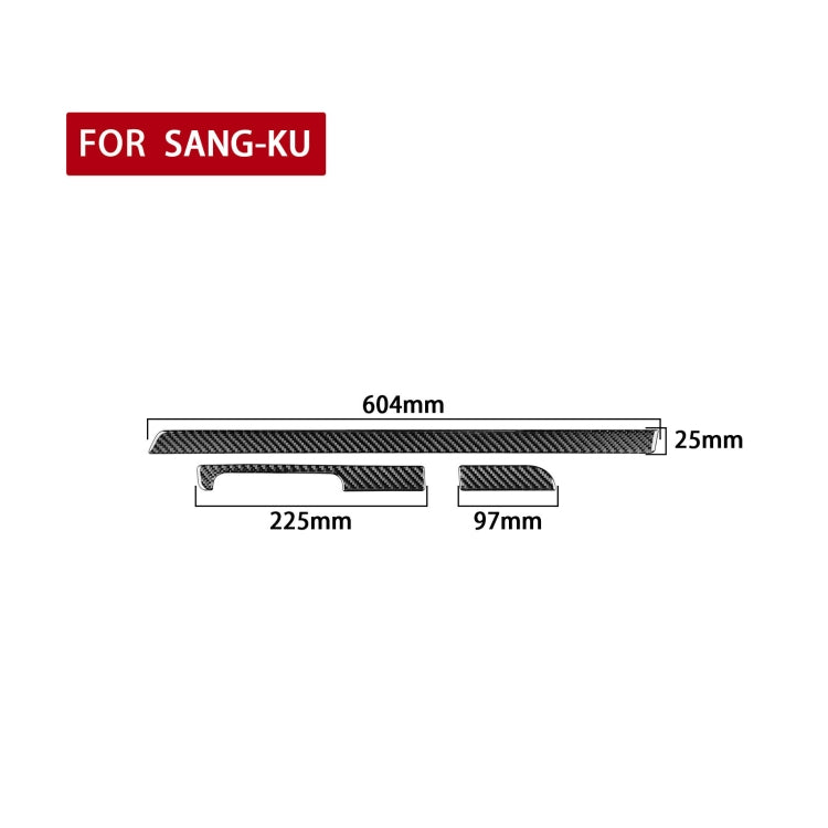 3 PCS / Set Carbon Fiber Car Dashboard Strip Decorative Sticker for Volkswagen Scirocco 2009-2016,Left Drive, Dashboard Strip,Left Drive