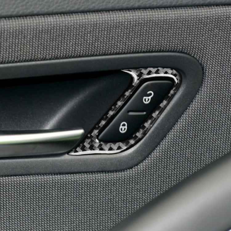 2 PCS / Set Carbon Fiber Car Door Lock Frame Decorative Sticker for Volkswagen Scirocco 2009-2016,Left Drive