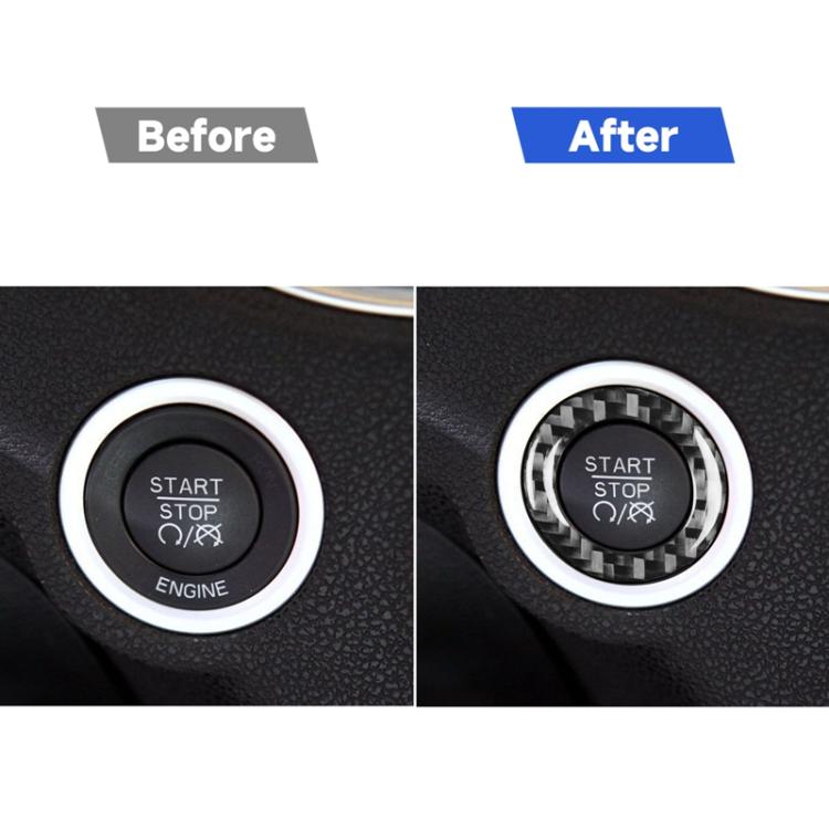 Carbon Fiber Car Ignition Switch Inside Decorative Sticker for Dodge Challenger 2015 to Now, Left Driving, Ignition Switch Inside