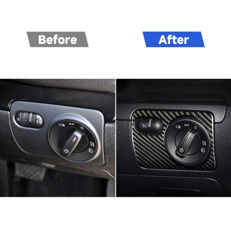 Carbon Fiber Car Headlight Switch Panel Decorative Sticker for Volkswagen Golf 6 2008-2012, Right Driving, Headlight Switch Panel, Right Driving