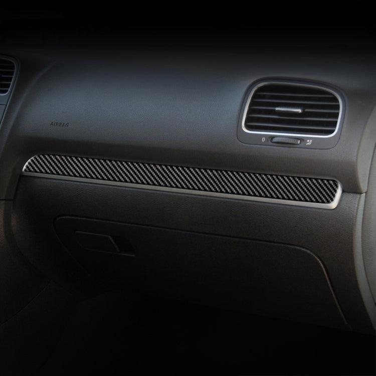 Carbon Fiber Car Central Control Strip Decorative Sticker for Volkswagen Golf 6 2008-2012, Left Driving