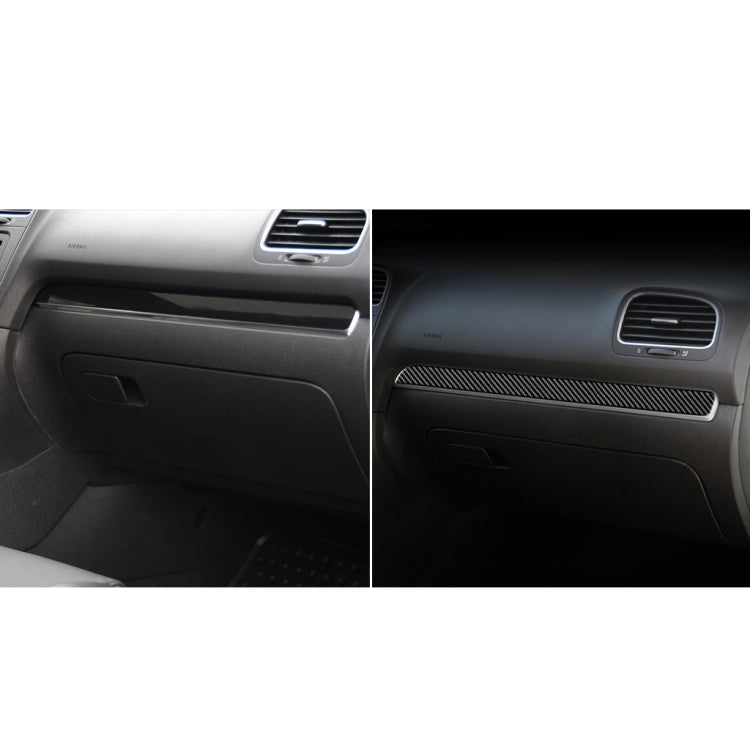 Carbon Fiber Car Central Control Strip Decorative Sticker for Volkswagen Golf 6 2008-2012, Left Driving