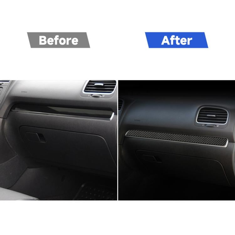 Carbon Fiber Car Central Control Strip Decorative Sticker for Volkswagen Golf 6 2008-2012, Left Driving, Central Control Strip, Left Driving