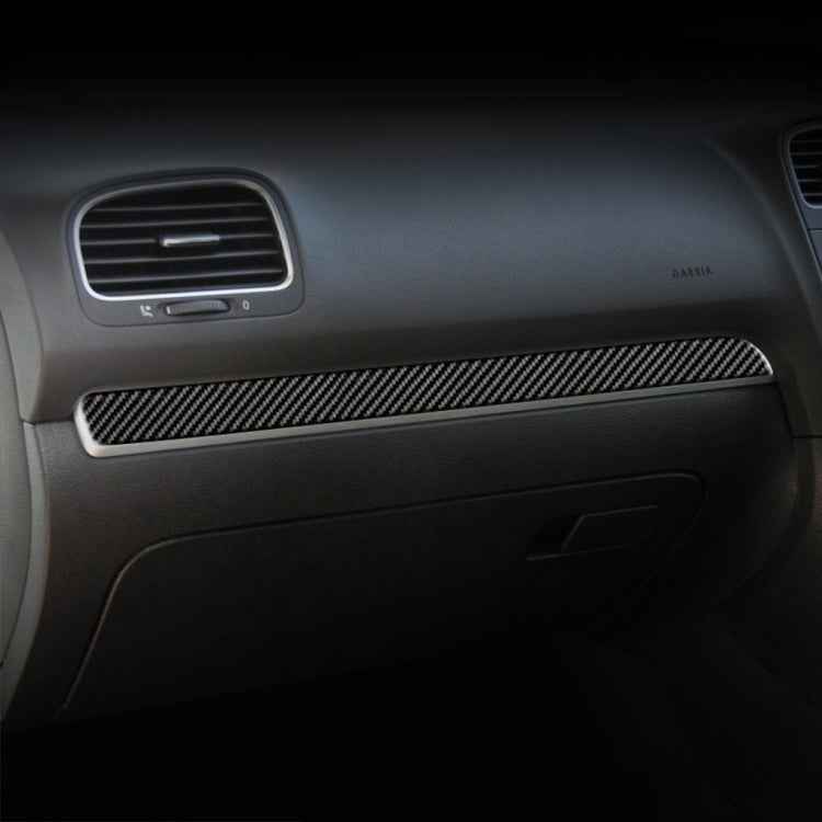 Carbon Fiber Car Central Control Strip Decorative Sticker for Volkswagen Golf 6 2008-2012, Right Driving