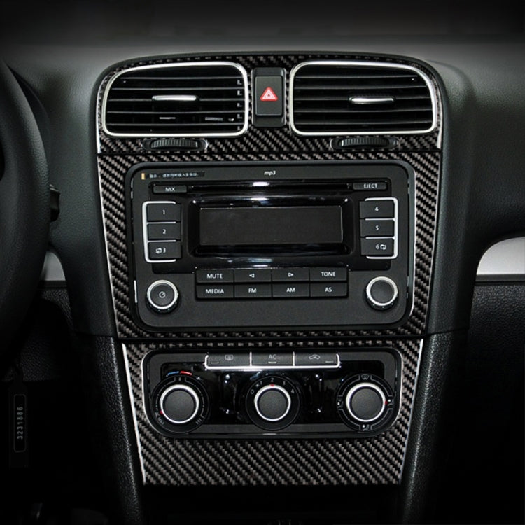 Carbon Fiber Car CD Panel Decorative Sticker for Volkswagen Golf 6 2008-2012