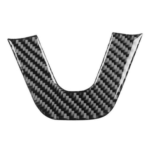Carbon Fiber Car Steering Wheel Chin Decorative Sticker for Dodge Challenger 2015 to Now, Left Driving