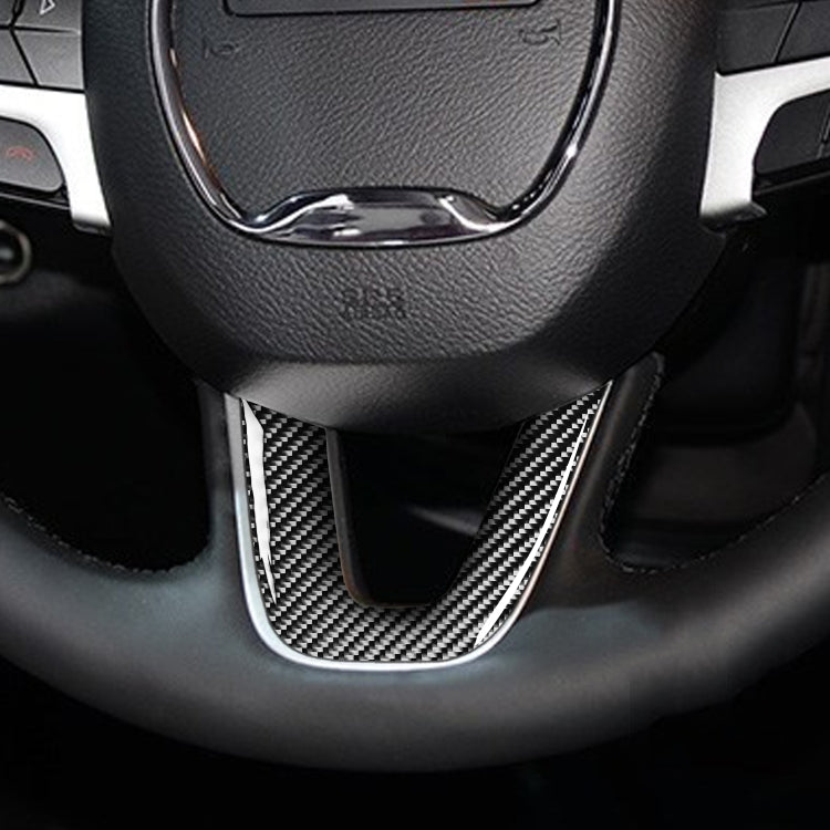 Carbon Fiber Car Steering Wheel Chin Decorative Sticker for Dodge Challenger 2015 to Now, Left Driving, Steering Wheel Chin