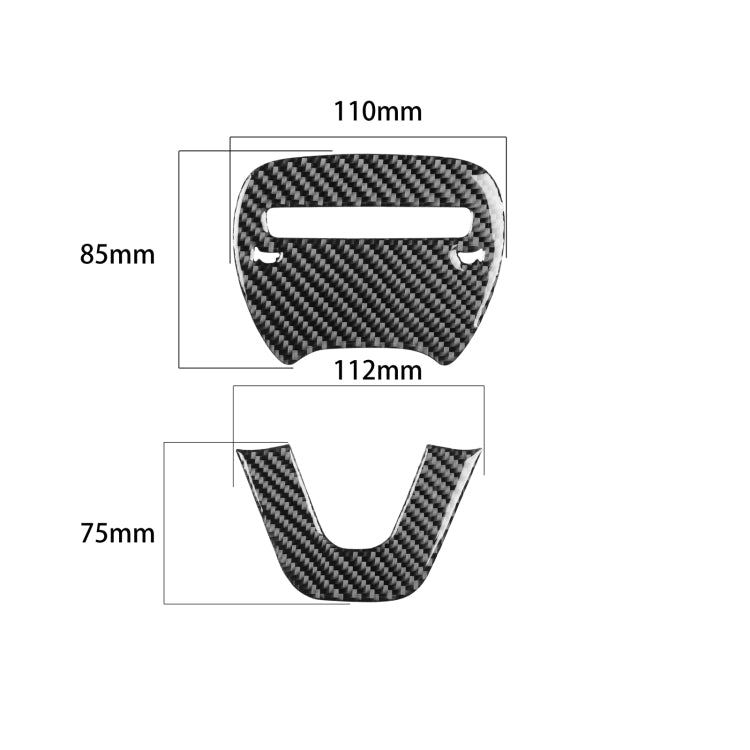 2 PCS / Set Carbon Fiber Car Steering Wheel Logo + Chin Decorative Sticker for Dodge Challenger 2015 to Now, Left Driving, Steering Wheel Logo + Chin