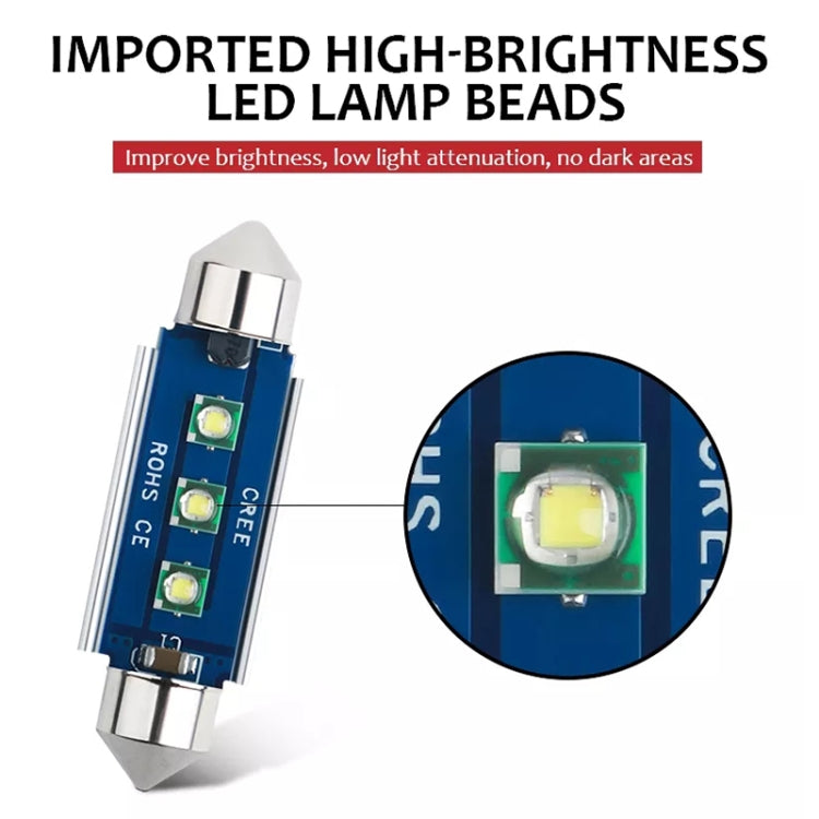 2pcs 36mm IC12V /  2.76W / 0.23A / 300LM 3LEDs SMD Car Reading Lamp Dome Light, 36mm