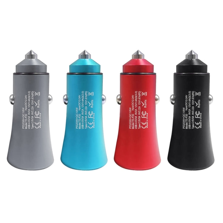 PD 20W Aluminum Alloy Dual Interface Car Fast Charger