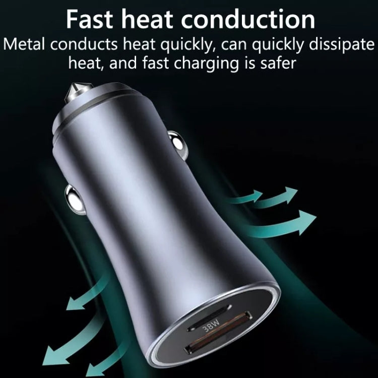 PD 20W Aluminum Alloy Dual Interface Car Fast Charger