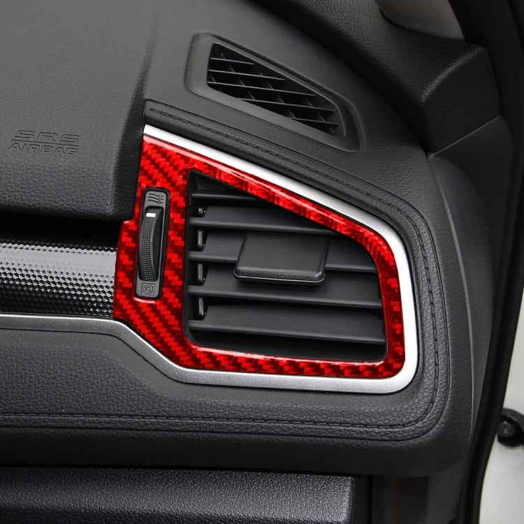 Car Carbon Fiber Left and Right Air Outlet Decorative Sticker for Honda Tenth Generation Civic 2016-2019, Left Drive
