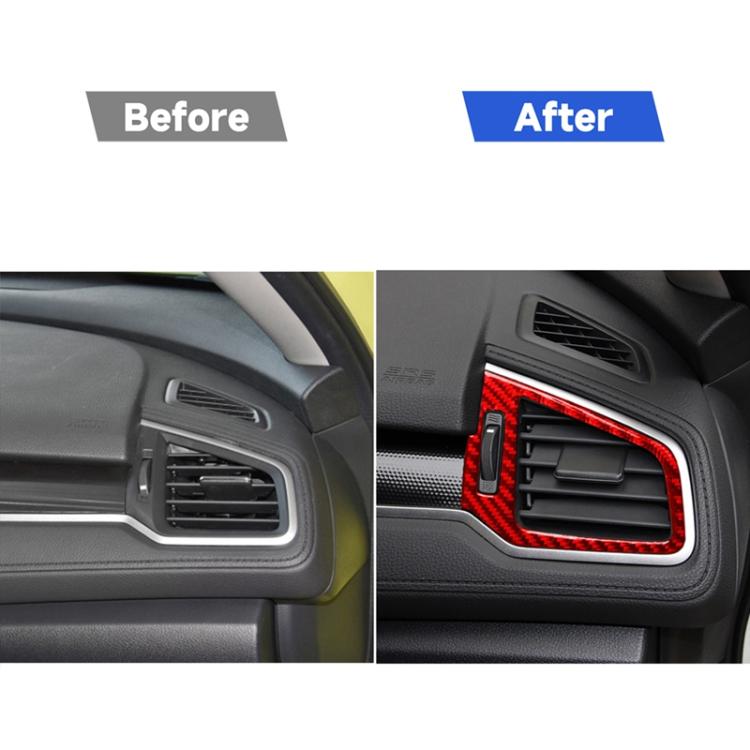 Car Carbon Fiber Left and Right Air Outlet Decorative Sticker for Honda Tenth Generation Civic 2016-2019, Left Drive, Air Outlet Left Drive