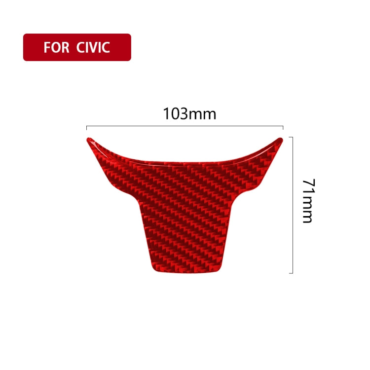 Car Carbon Fiber Steering Wheel Decorative Sticker for Honda Tenth Generation Civic 2016-2019, Left and Right Drive Universal, Steering Wheel