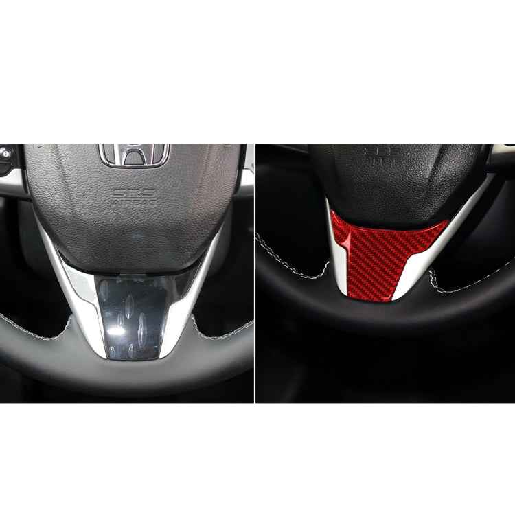 Car Carbon Fiber Steering Wheel Decorative Sticker for Honda Tenth Generation Civic 2016-2019, Left and Right Drive Universal
