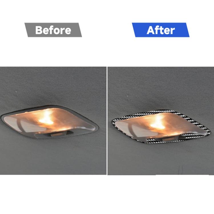 Car Carbon Fiber Rear Roof Reading Light Decorative Sticker for Mitsubishi Lancer EVO 2008-2015, Left and Right Drive Universal, Rear Roof Reading Light