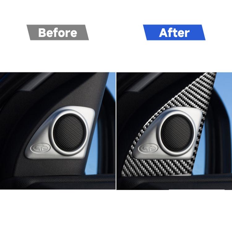 2 PCS Car Carbon Fiber Left and Right Speakers Decorative Sticker for Mitsubishi Lancer EVO (Only DE / ES) 2008-2015, Left and Right Drive Universal, Left and Right Speakers (Only DE / ES)
