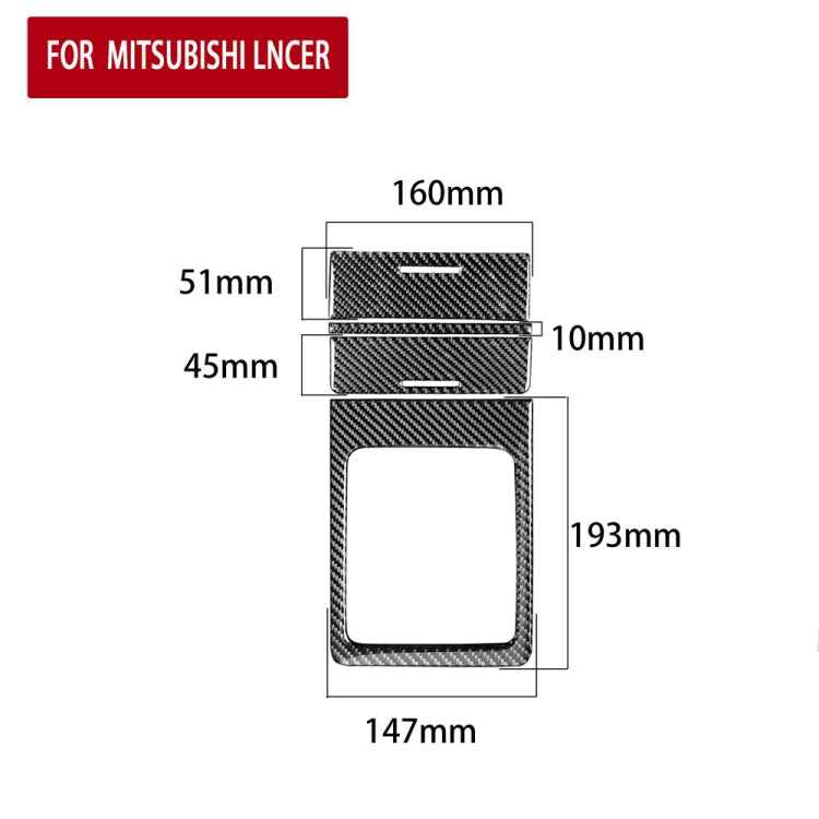 Car Carbon Fiber Storage + Gear Decorative Sticker for Mitsubishi Lancer EVO (Only GT / GTS) 2010-2015, Left and Right Drive Universal