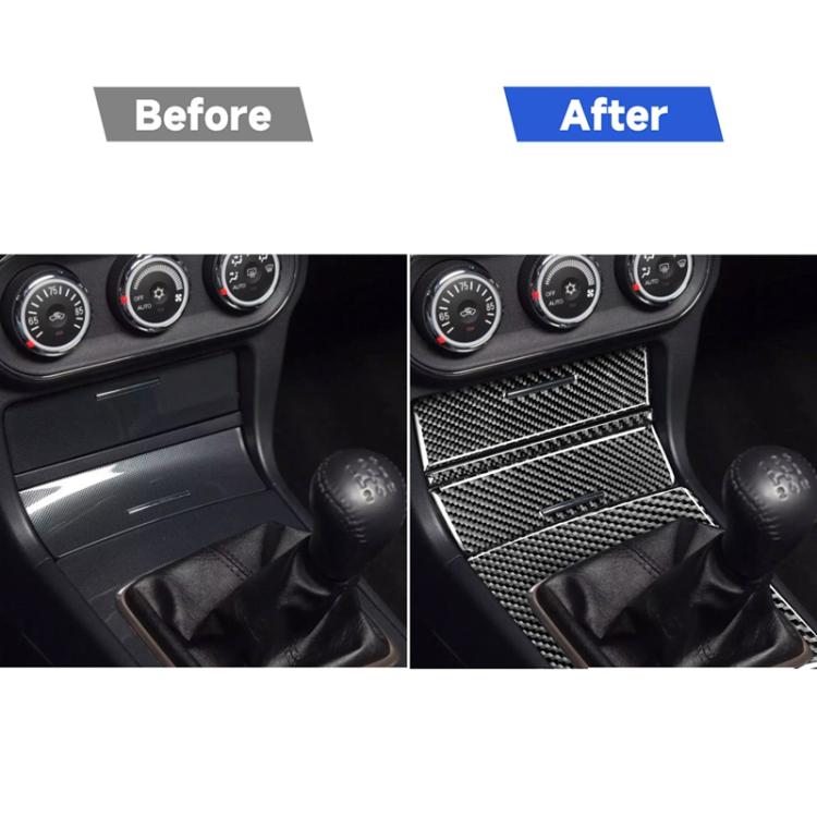 Car Carbon Fiber Storage + Gear Decorative Sticker for Mitsubishi Lancer EVO (Only GT / GTS) 2010-2015, Left and Right Drive Universal, Storage + Gear