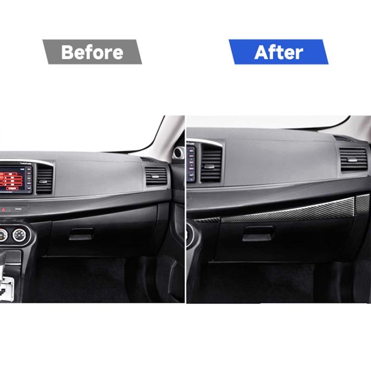 Car Carbon Fiber Passenger Side Glove Box Decorative Sticker for Mitsubishi Lancer EVO 2008-2015, Left Drive, Passenger Side Glove Box, Left Drive