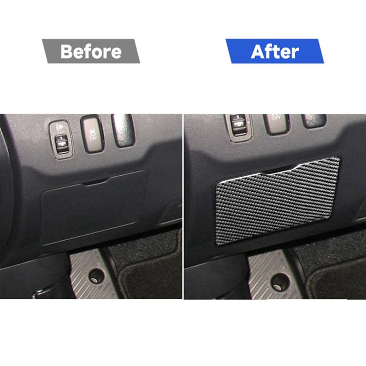 Car Carbon Fiber Driver Storage Box Decorative Sticker for Mitsubishi Lancer EVO 2008-2015, Left and Right Drive Universal, Driver Storage Box