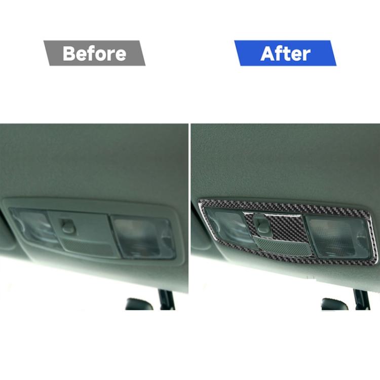 Car Carbon Fiber Roof Front Reading Light without Sunroof Decorative Sticker for Mitsubishi Lancer EVO 2008-2015, Left and Right Drive Universal, Roof Front Reading Light without Sunroof