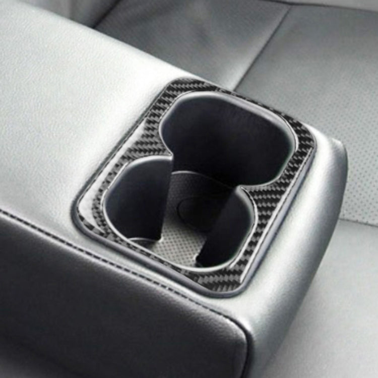 Car Carbon Fiber Rear Center Armrest Cup Holder Decorative Sticker for Mitsubishi Lancer EVO 2008-2015, Left and Right Drive Universal