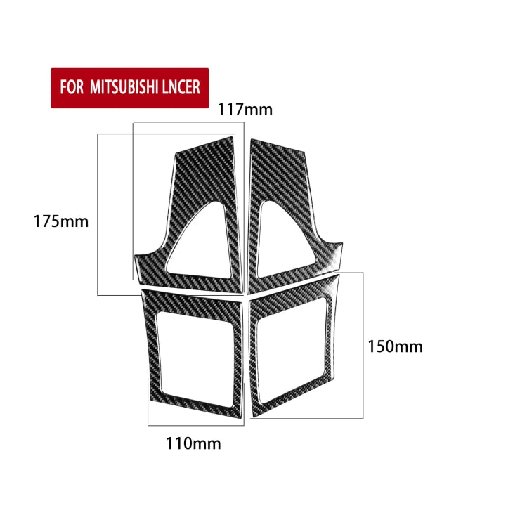 4 PCS Car Carbon Fiber Left and Right Air Outlet Decorative Sticker for Mitsubishi Lancer EVO 2008-2015, Left and Right Drive Universal, Left and Right Air Outlet