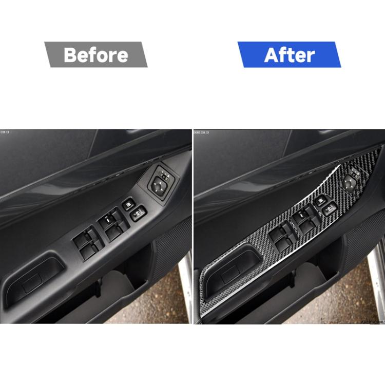 6 PCS Car Carbon Fiber Glass Lift Panel Decorative Sticker for Mitsubishi Lancer EVO 2008-2015, Left Drive, Glass Lift Panel, Left Drive