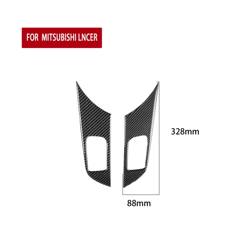 2 PCS Car Carbon Fiber Door Handle Panel Decorative Sticker for Mitsubishi Lancer EVO 2008-2015, Left and Right Drive Universal, Door Handle Panel