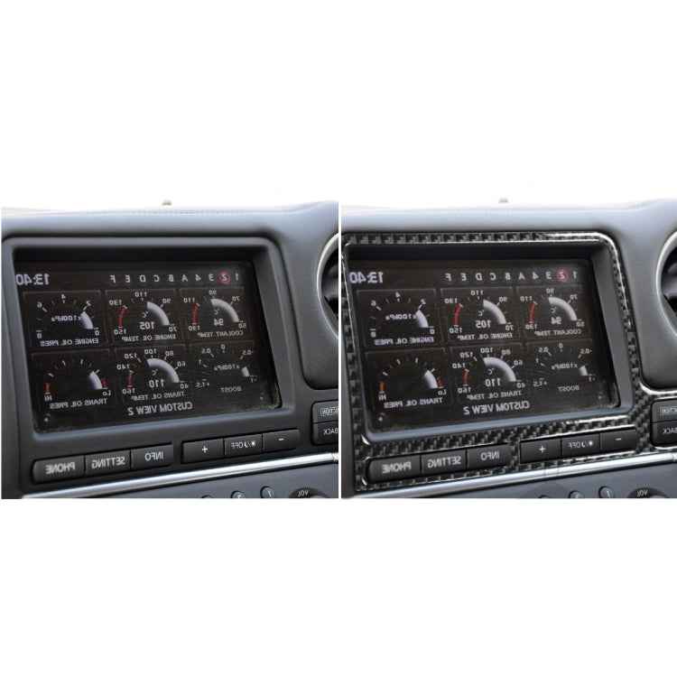 Car Carbon Fiber Navigation Display Frame Decorative Sticker for Nissan GTR R35 2008-2016, Right Drive