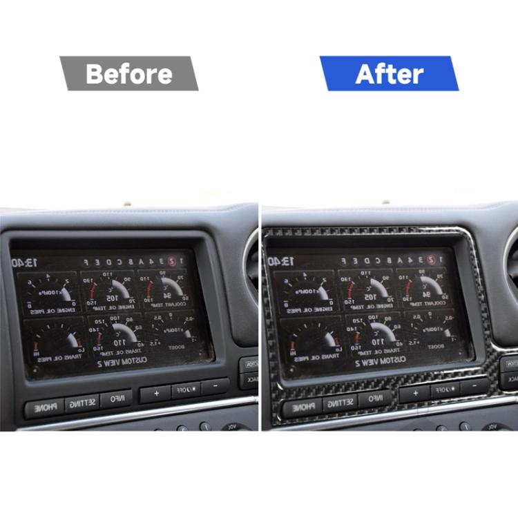 Car Carbon Fiber Navigation Display Frame Decorative Sticker for Nissan GTR R35 2008-2016, Right Drive, Navigation Display Frame, Right Drive