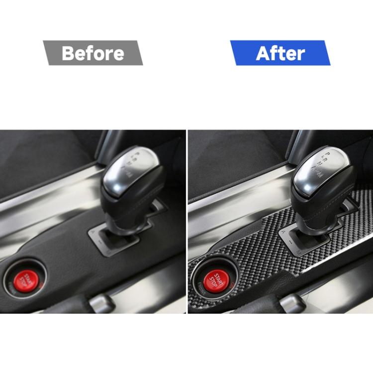 Car Carbon Fiber Gear Shift Panel Decorative Sticker for Nissan GTR R35 2008-2016, Left and Right Drive Universal, Gear Shift Panel