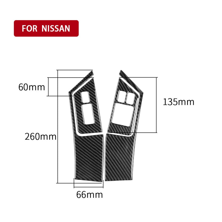 4 PCS Car Carbon Fiber Window Lift Button Panel Decorative Sticker for Nissan GTR R35 2008-2016, Right Drive, Window Lift Button Panel, Right Drive