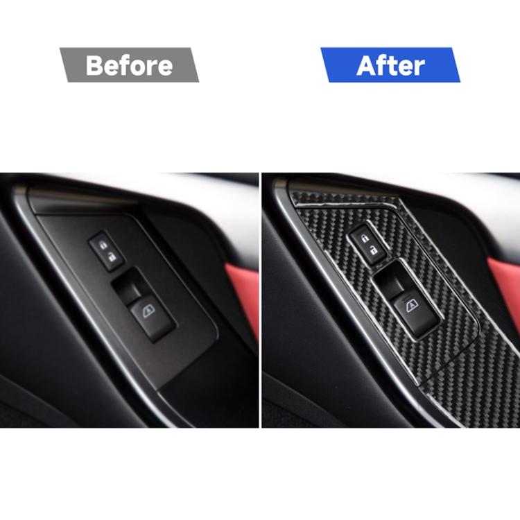 4 PCS Car Carbon Fiber Window Lift Button Panel Decorative Sticker for Nissan GTR R35 2008-2016, Left Drive, Window Lift Button Panel, Left Drive