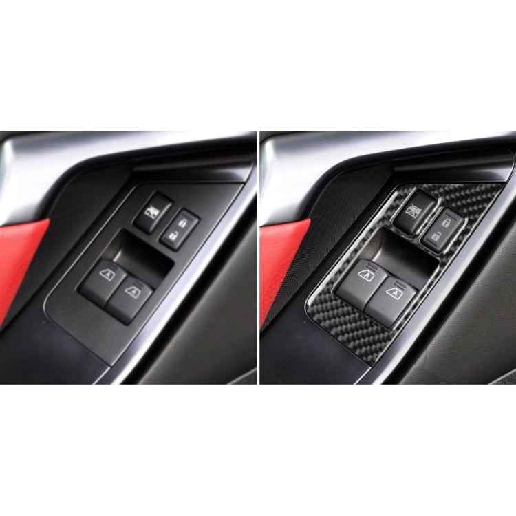 2 PCS Car Carbon Fiber Window Lift Defogger Button Decorative Sticker for Nissan GTR R35 2008-2016, Left Drive