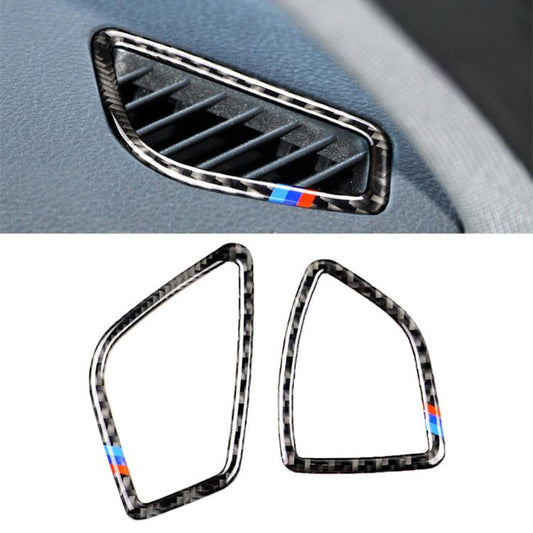 Three Color Carbon Fiber Car Instrument Air Outlet Decorative Sticker for BMW (F30) 2013-2018 / (F34) 2013-2017, Sutible for Left Driving, Instrument Air Outlet(Three Color)