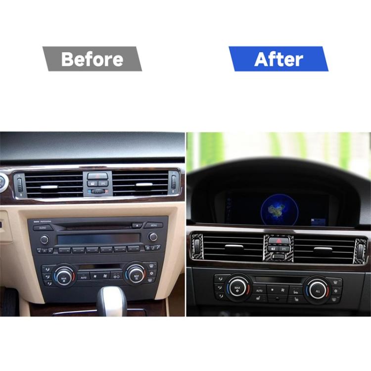 5 PCS High Matching Carbon Fiber Car Air Outlet Decorative Sticker for BMW E90 / E92 / E93 2005-2012, High Matching Air Outlet